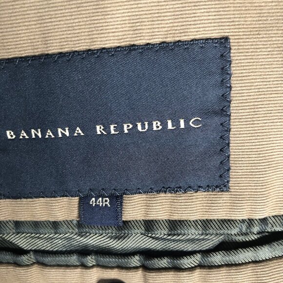 Banana Republic Men 44R  Sport Coat Blazer Three Button Brown Cotton Preppy - Picture 10 of 16